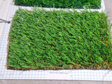 25mm artificial grass with green and yellow curl texture for a natural look.
