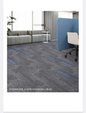 Urban Series Plank Carpet Tiles in Charcoal & Blue – High-quality carpet flooring for commercial and residential use.