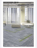 Urban Series Plank Carpet Tiles in Grey & Green – Modern flooring with PVC backing, perfect for offices and homes in Malaysia.
