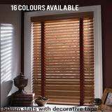 (16 COLOURS) INDOOR WOODEN BLIND (DECORATIVE TAPE) - 50MM