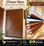 25mm Natural Wood Indoor Wooden Blind KL supply and install