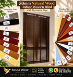 50mm Natural Wood Blind Malaysia supply and install
