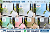 Bosita Decor frosted window film 7 colour collection with KL and Selangor supply and installation service
