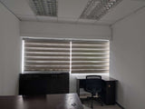 BL30 Zebra Window Blinds Installed on Large Office Windows for a Clean and Professional Look