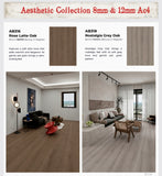 Robina AC4 laminate flooring AB316 Rose Latte Oak and AB318 Nostalgia Grey Oak in Malaysia