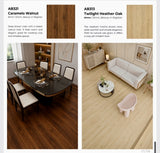 Robina AC4 laminate flooring AB321 Caramelo Walnut and AB313 Twilight Heather Oak in Malaysia