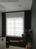 Shantung 1111 translucent roller blinds installation for modern interiors by Bosita Decor