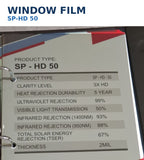 SP-HD 50 medium light grey Window Tint Film Malaysia