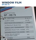 SP-HD 75 Light Grey Window Tint Film Malaysia 