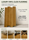 5.5mm vinyl click flooring AS502 Brown Vintage