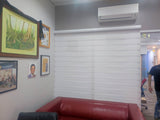 White Translucent Zebra Roller Blinds B1 Series in Office Interior