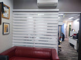 White Zebra Blinds B1 Series Translucent Installed in Office