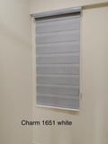 White Zebra Blinds Charm Series Semi Blackout Installed on a Window in a Modern Malaysian Home by Bosita Decor