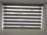BL30 Series Zebra Blinds with Alternating Blackout Fabric and Sheer Net Open for Filtered Daylight by Bosita Decor Malaysia