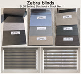 Zebra Blinds BL30 Series Blackout with Black Net – Fabric Colours and Installed Zebra Blinds by Bosita Decor Malaysia