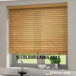 （16 COLOURS )INDOOR WOODEN BLIND (STRING) -50MM SLATS