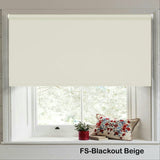 Blackout Roller Blind Focus YM Beige Fabric for Bedroom and Living Room