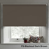 Blackout Roller Blind Focus YM Dark Brown Fabric for Residential Interiors