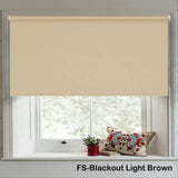 Blackout Roller Blind Focus YM Light Brown Fabric for Window Blinds
